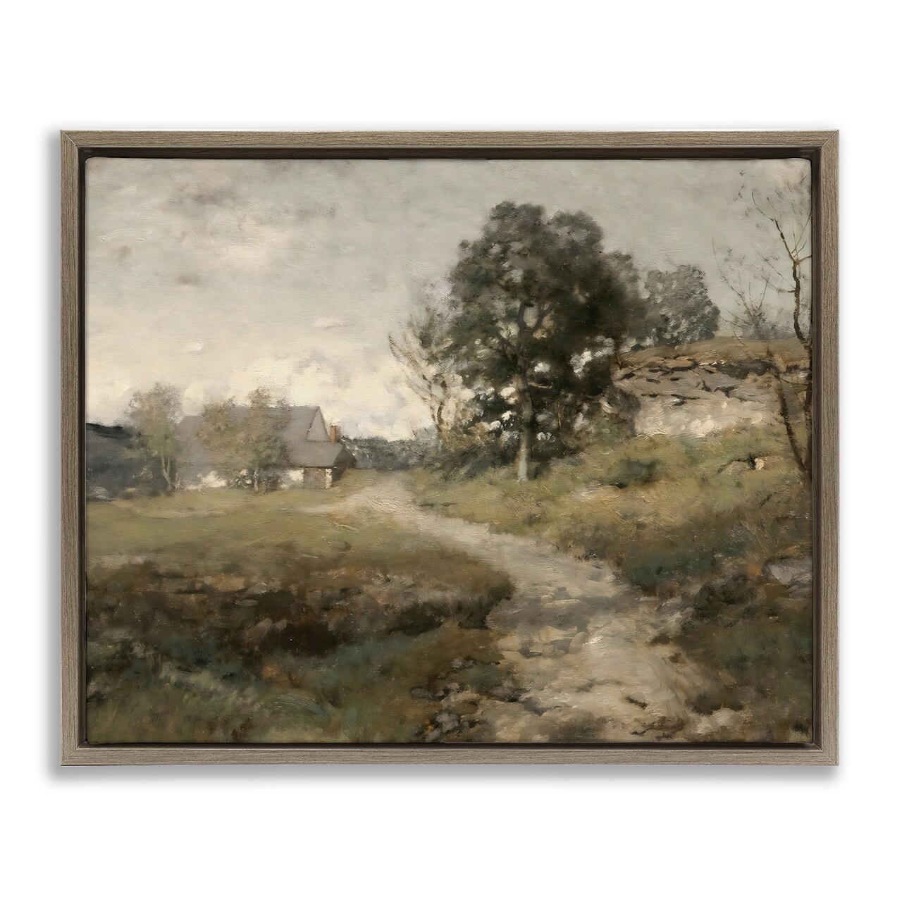 Stupell Industries Vintage Farmhouse Scenic Landscape Floating Frame, design by Riley B